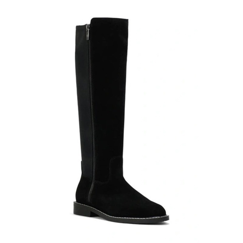 Donald Pliner Islacs Black Suede Knee High Boots Women Size 5M‎ EXCELLENT